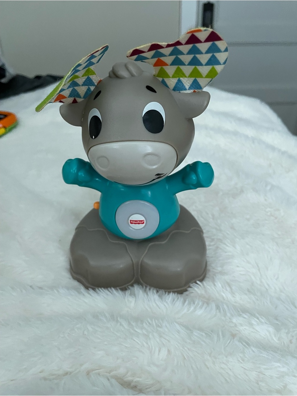 Fisher-Price Teal & Gray Musical Cow Toy for Kids